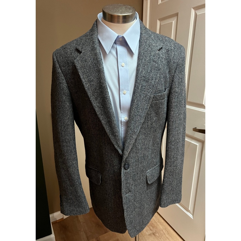 VTG Emile Duval Wardecker's Mens Gray Wool Donegal Tweed Blazer Jacket 42L